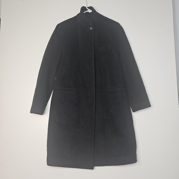Calvin klein Women's Black Funnel Wool Overcoat size 12 Vintage - Picture 1 of 13